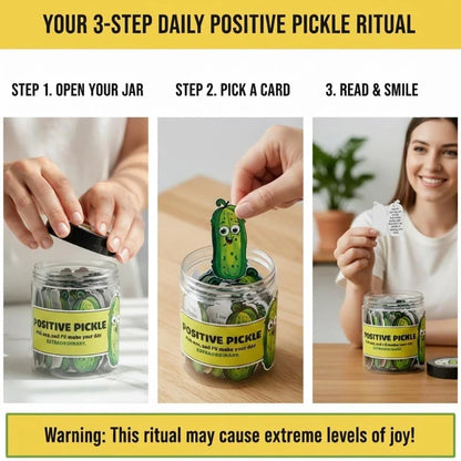 Positive Pickle Cards Jar, 60-Card Modern Resin Gift Set for Stocking Stuffers, Birthdays, Parties and Holiday Surprises - product view 5