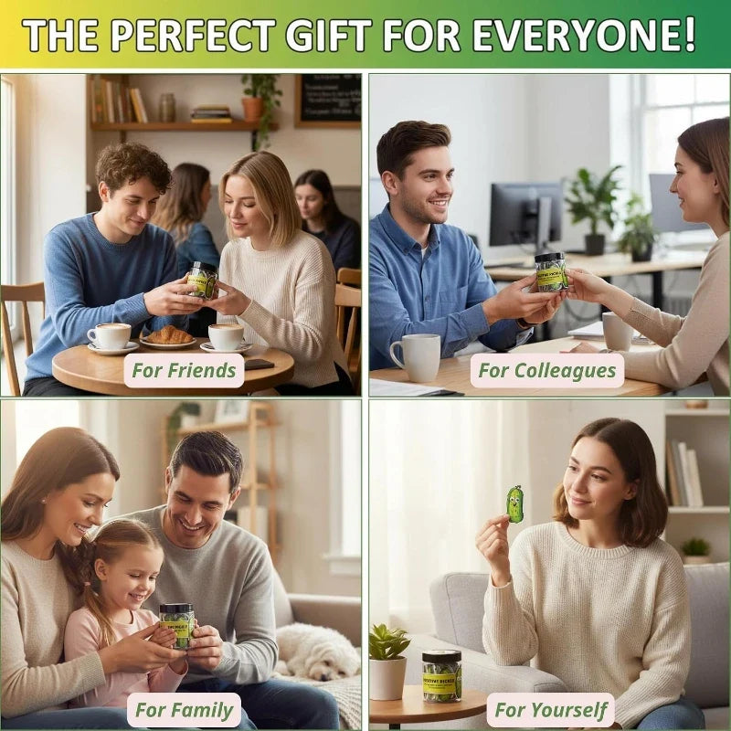 Positive Pickle Cards Jar, 60-Card Modern Resin Gift Set for Stocking Stuffers, Birthdays, Parties and Holiday Surprises - product view 6
