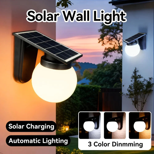 Solar Wall Lights, Dimmable LED Outdoor Lamps with 3 Modes, 3 Color Temperatures and Light-Sensing Control - product view 1