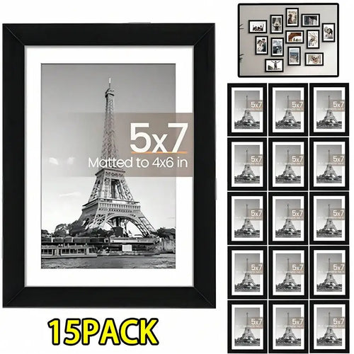 Crystal Photo Frame Set, White Multi-Photo Display Frames with Wall or Tabletop Hanging, 5, 7 or 8-Inch Sizes - product view 1