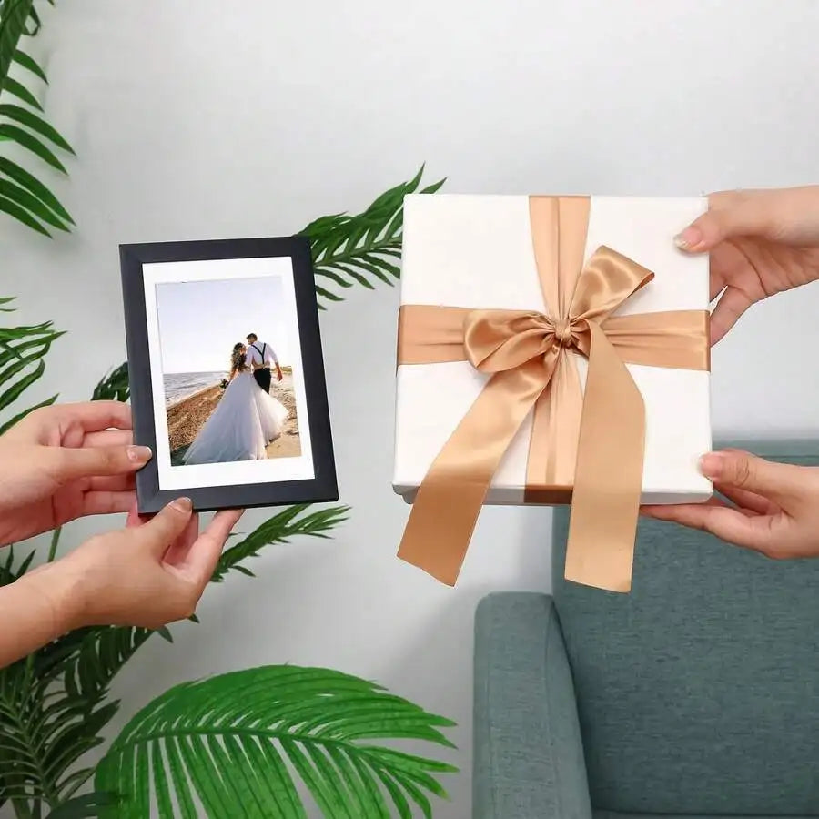 Crystal Photo Frame Set, White Multi-Photo Display Frames with Wall or Tabletop Hanging, 5, 7 or 8-Inch Sizes - product view 3