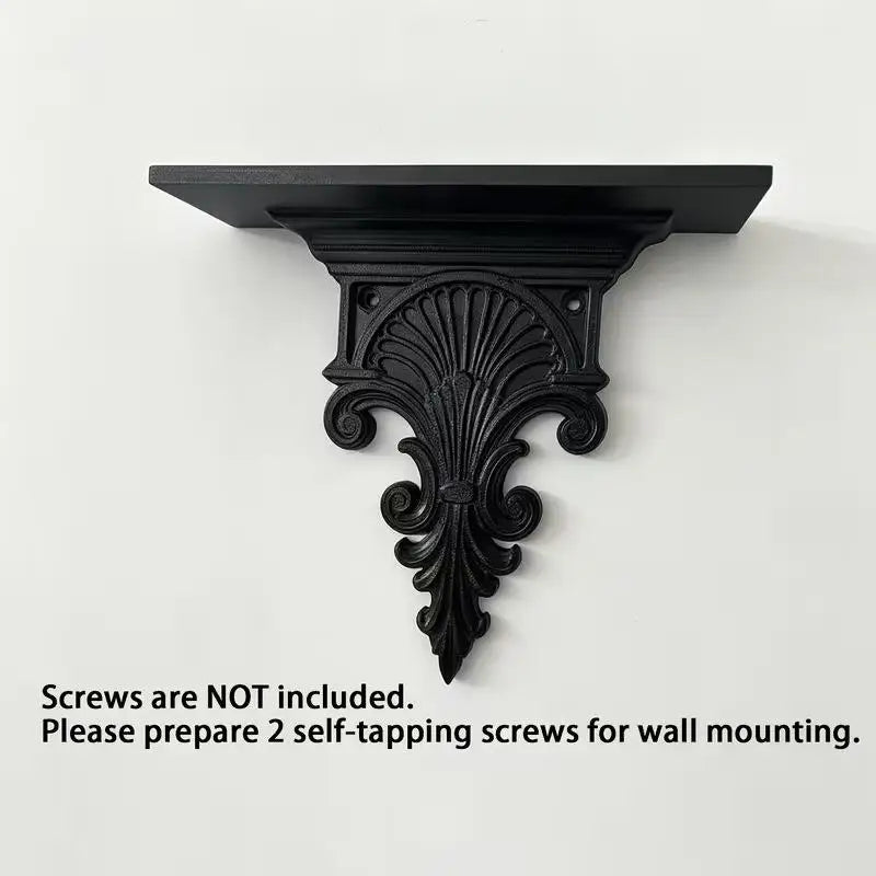 Gothic Floating Shelf, Carved Plastic Wall-Mounted Display Rack, 3 kg Capacity for Plants, Collectibles and Home Décor - product view 1