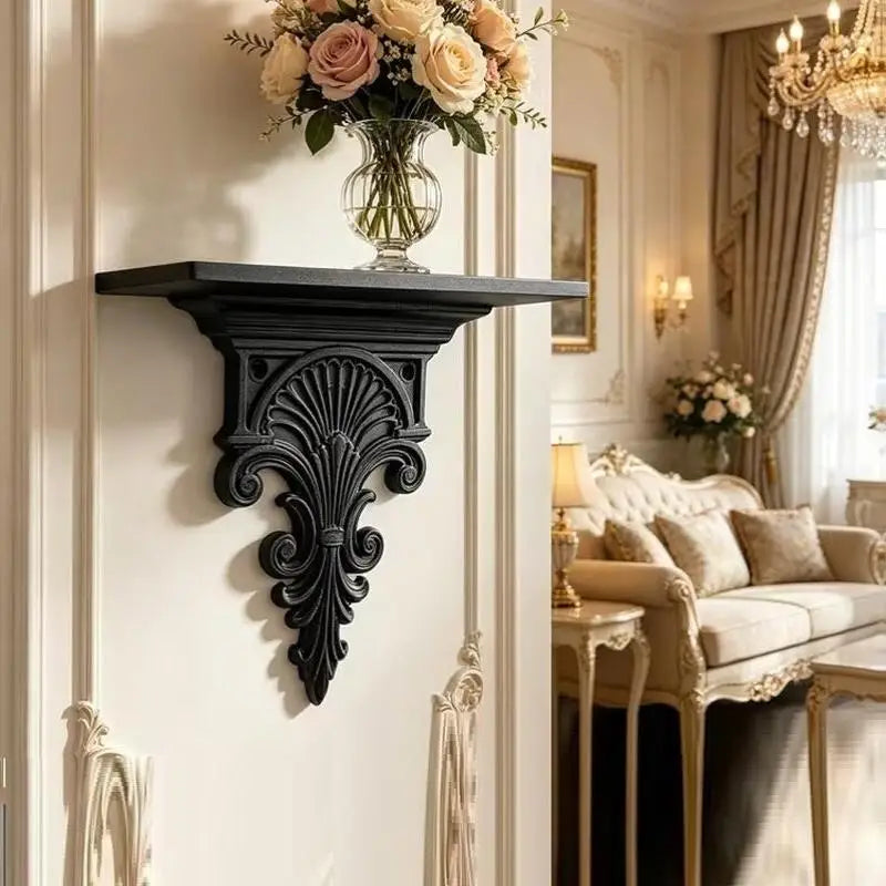 Gothic Floating Shelf, Carved Plastic Wall-Mounted Display Rack, 3 kg Capacity for Plants, Collectibles and Home Décor - product view 4
