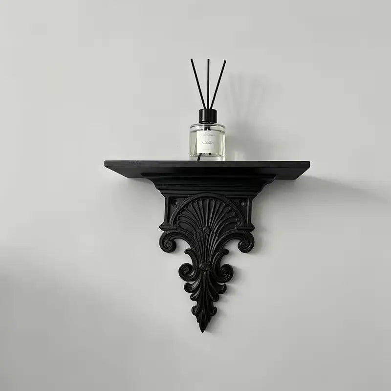 Gothic Floating Shelf, Carved Plastic Wall-Mounted Display Rack, 3 kg Capacity for Plants, Collectibles and Home Décor - product view 6