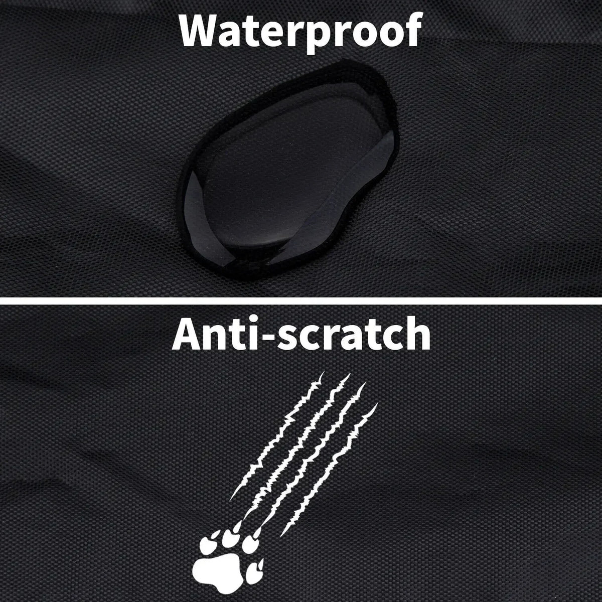 Universal Pet Car Seat Cover, Black Oxford Cloth Rear Bench Protector for Cars, Vans and SUVs - product view 6