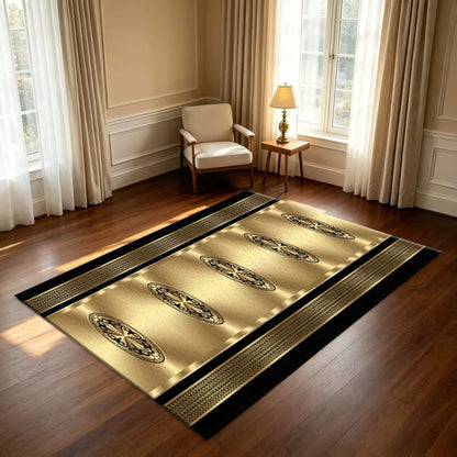Classic Striped Runner Rug, 100% Polyester, Rubber Backing, Machine Made, Ornamental Floor Carpet for Hallway and Entryway - product view 4
