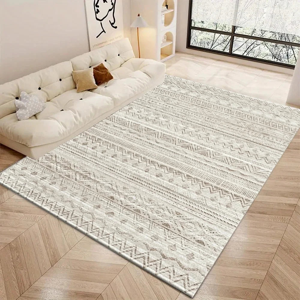 Striped Area Rug, Classic Machine-Made 100% Polyester with Rubber Backing, Washable Floor Mat for Living Room or Bedroom - product view 1