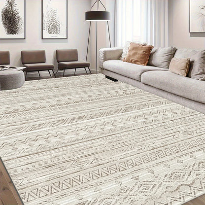 Striped Area Rug, Classic Machine-Made 100% Polyester with Rubber Backing, Washable Floor Mat for Living Room or Bedroom - product view 2
