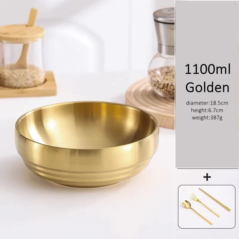Stainless Steel Decorative Bowl, 1100ml, 1300ml or 1700ml Capacity, Solid Pattern, Gold or Silver Finish for Dining - product view 2