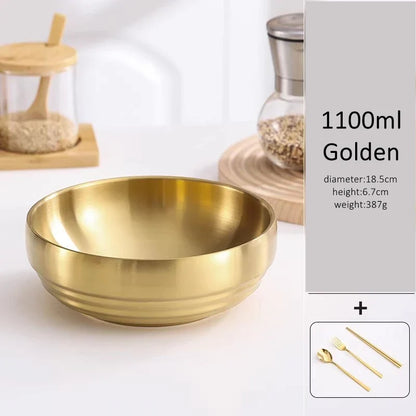 Stainless Steel Decorative Bowl, 1100ml, 1300ml or 1700ml Capacity, Solid Pattern, Gold or Silver Finish for Dining - product view 2
