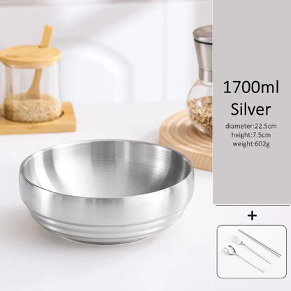 Stainless Steel Decorative Bowl, 1100ml, 1300ml or 1700ml Capacity, Solid Pattern, Gold or Silver Finish for Dining - product view 6