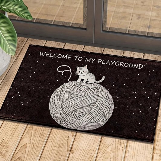 Astronaut Moon Welcome Doormat, Waterproof Anti-Slip Silicone Floor Mat, Machine Washable, 40×60 to 90×60cm - product view 1