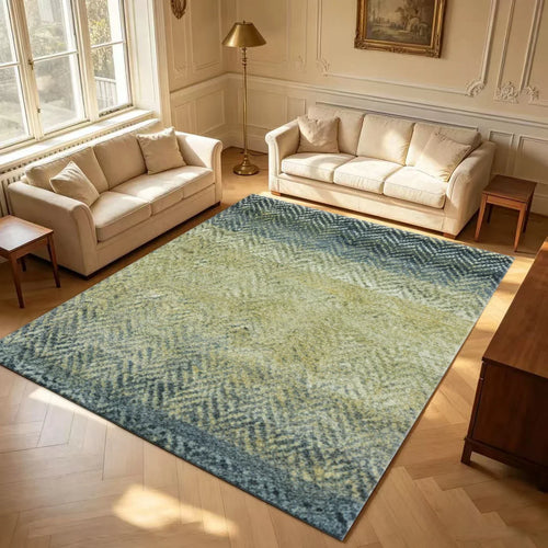 Neutral Striped Area Rug, Classic Machine-Made Polyester Carpet with Rubber Backing for Living Room and Bedroom Décor - product view 1