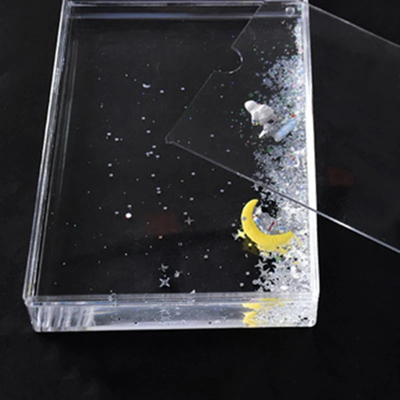 Astronaut Floating Photo Frame, Acrylic Snow Globe Display for 10.2 x 15.2 cm Pictures, Horizontal or Vertical Desktop Decor - product view 1