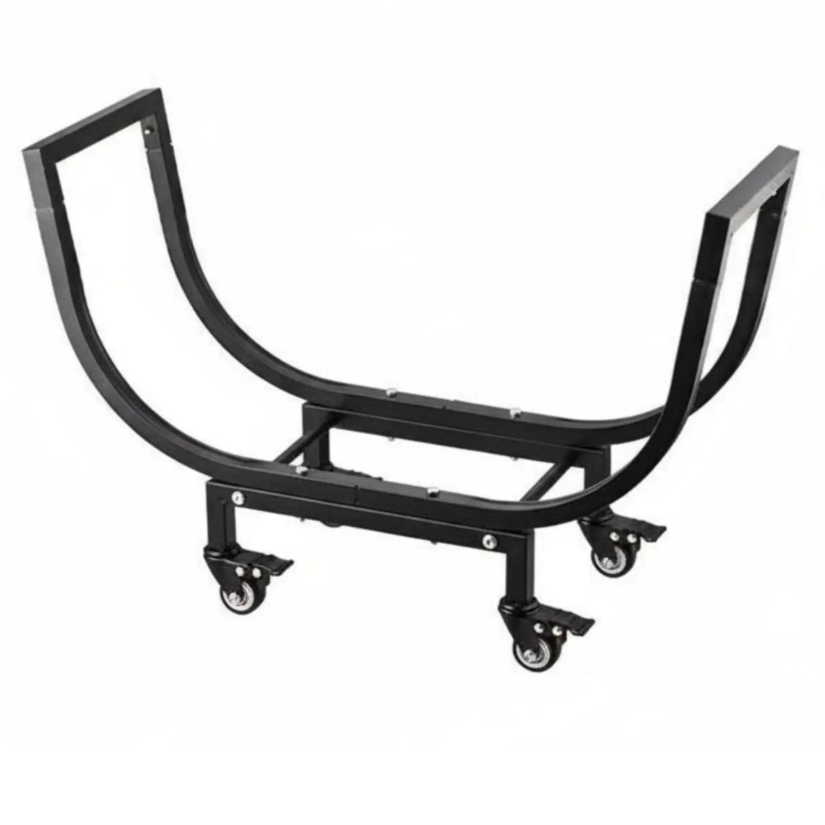 Movable Firewood Rack, Carbon Steel Log Holder with Fixed Feet or Wheels for Fireplace, Home and Patio Storage - product view 1