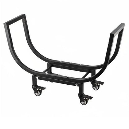 Movable Firewood Rack, Carbon Steel Log Holder with Fixed Feet or Wheels for Fireplace, Home and Patio Storage - product view 1