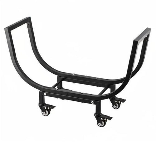 Movable Firewood Rack, Carbon Steel Log Holder with Fixed Feet or Wheels for Fireplace, Home and Patio Storage - product view 1