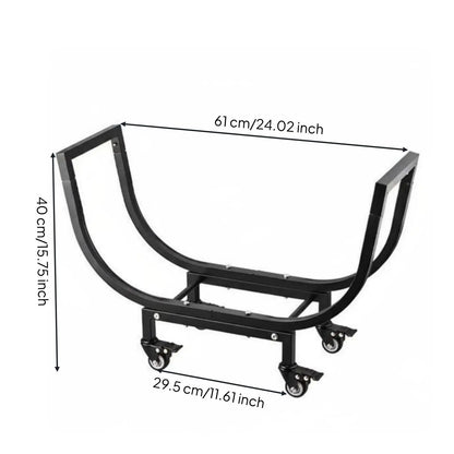 Movable Firewood Rack, Carbon Steel Log Holder with Fixed Feet or Wheels for Fireplace, Home and Patio Storage - product view 5