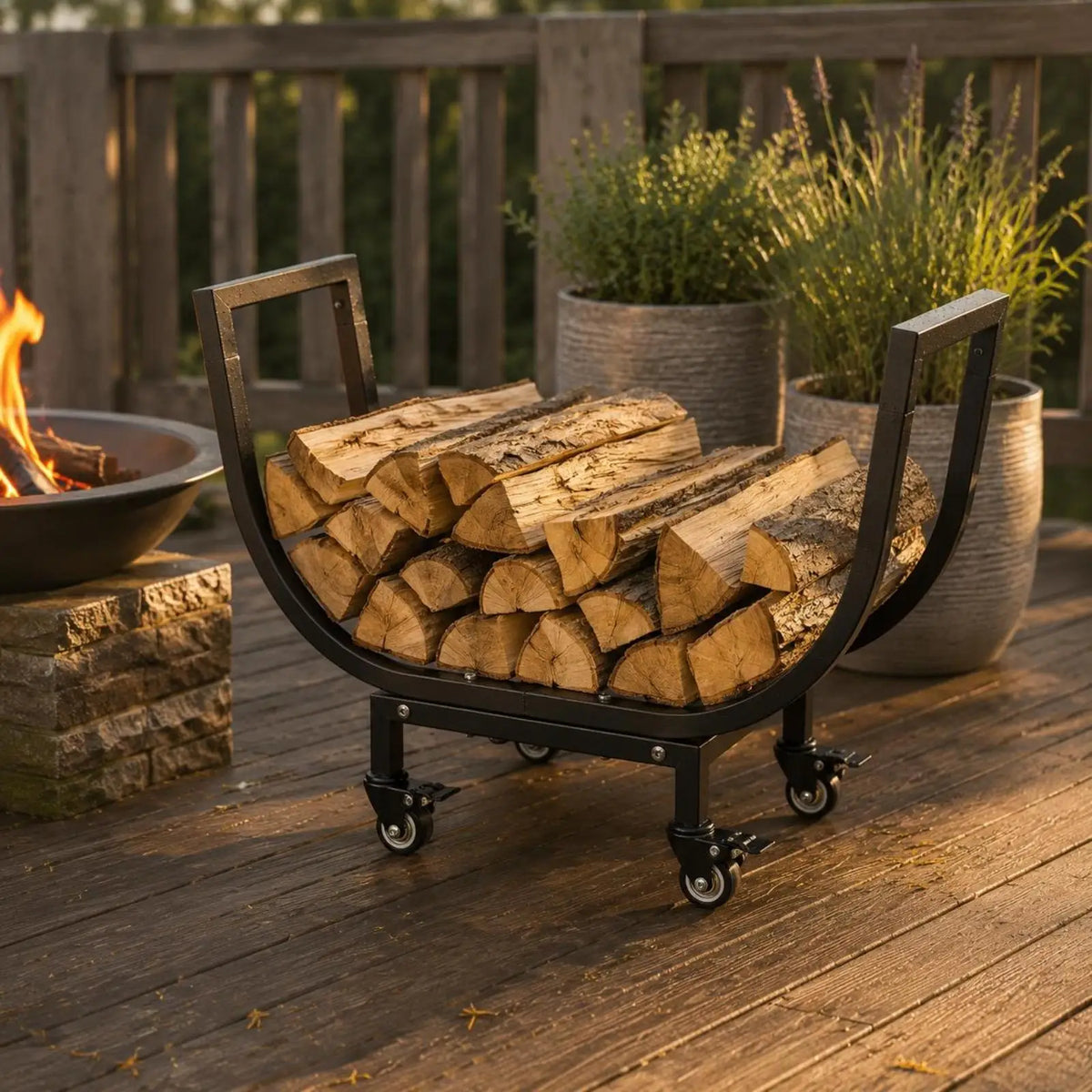 outdoor firewood rack - product view 6