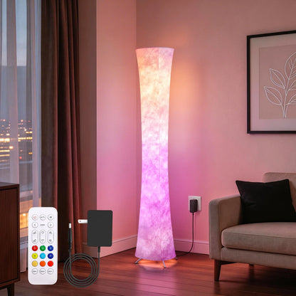 Smart RGB Floor Lamp, Modern Dimmable LED Corner Light with Remote Control, Music Sync and Fabric Shade for Bedroom - product view 1