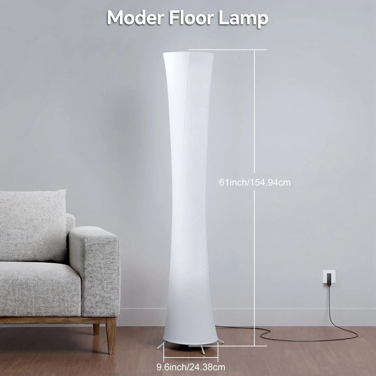 Smart RGB Floor Lamp, Modern Dimmable LED Corner Light with Remote Control, Music Sync and Fabric Shade for Bedroom - product view 2