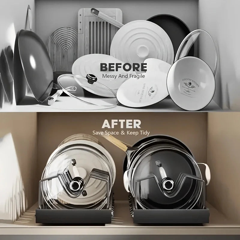 Pull-Out Cabinet Organizer, Adjustable Iron Storage Rack for Pots, Pans, Lids and Bakeware - product view 5