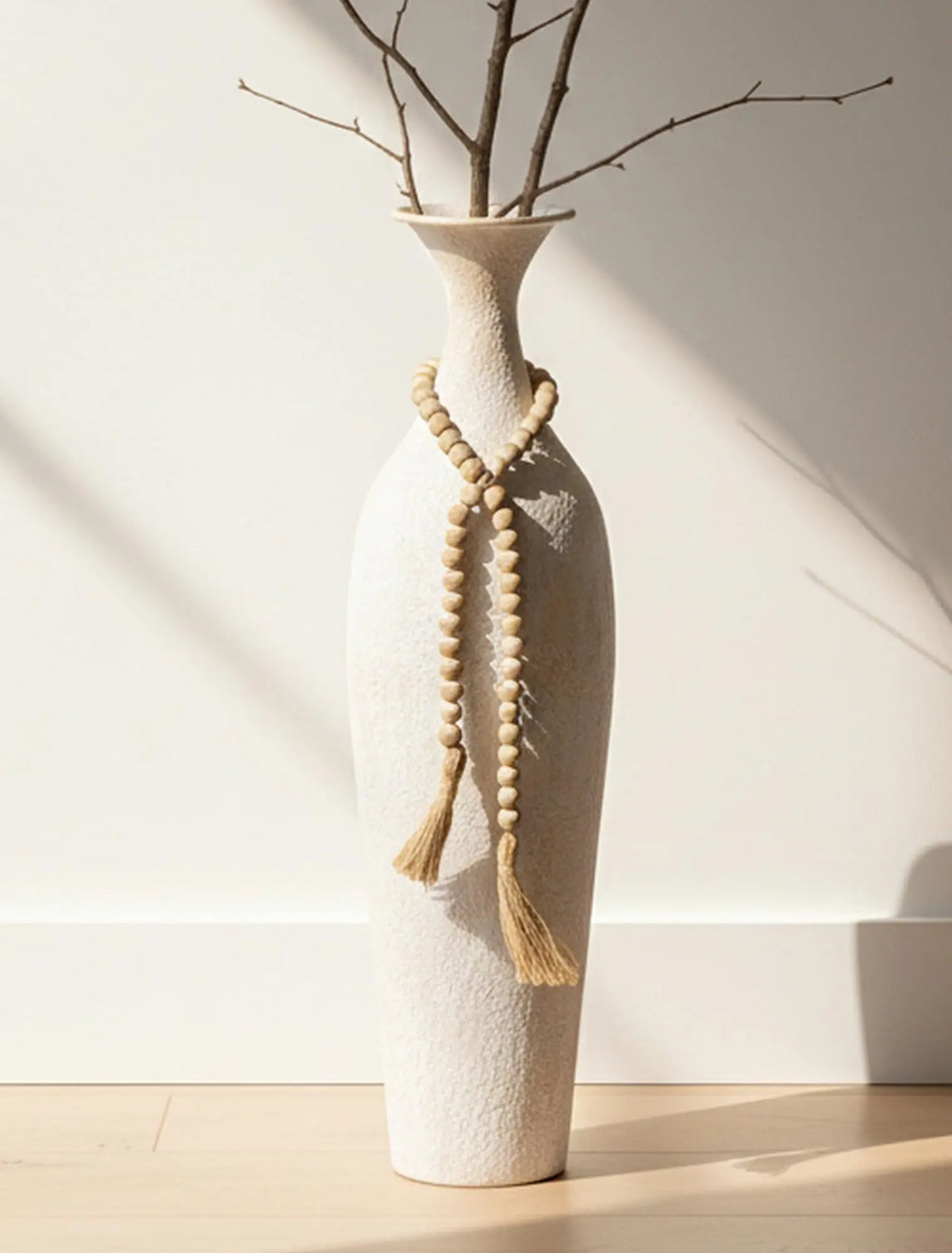Porcelain Floor Vase, Boho Decorative Standing Flower Holder for Pampas Grass, Living Room, Fireplace and Home Décor - product view 1