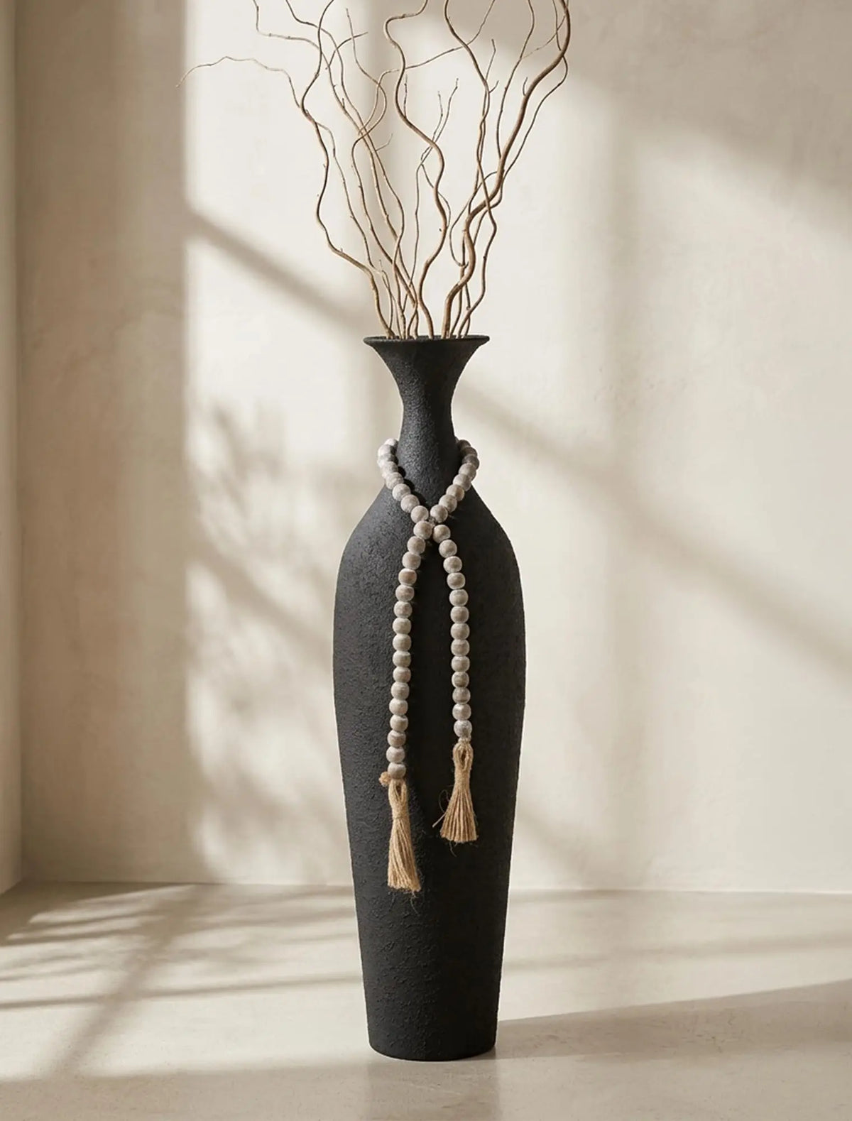 Porcelain Floor Vase, Boho Decorative Standing Flower Holder for Pampas Grass, Living Room, Fireplace and Home Décor - product view 2