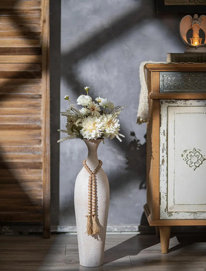 Porcelain Floor Vase, Boho Decorative Standing Flower Holder for Pampas Grass, Living Room, Fireplace and Home Décor - product view 4