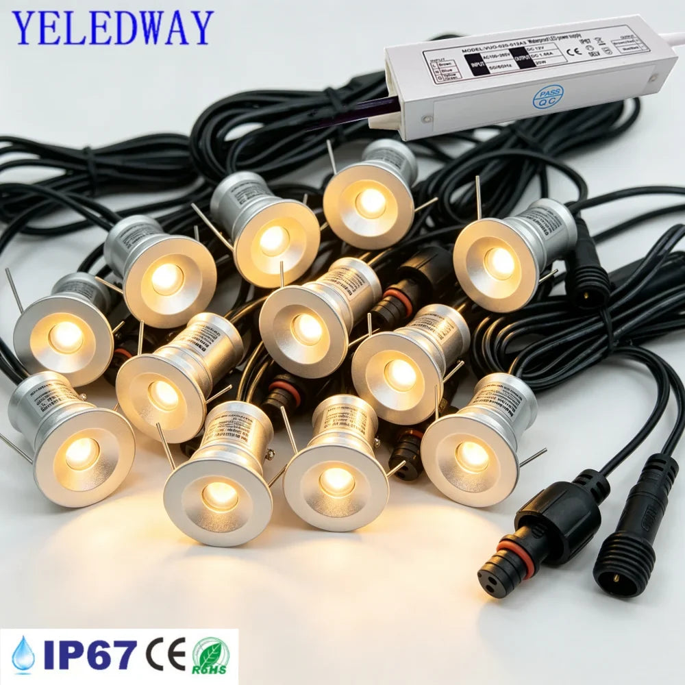 Mini LED Underground Deck Light, Aluminum, 12V DC, IP67 Waterproof, 3000K or 6000K for Stairs and Garden Paths - product view 6