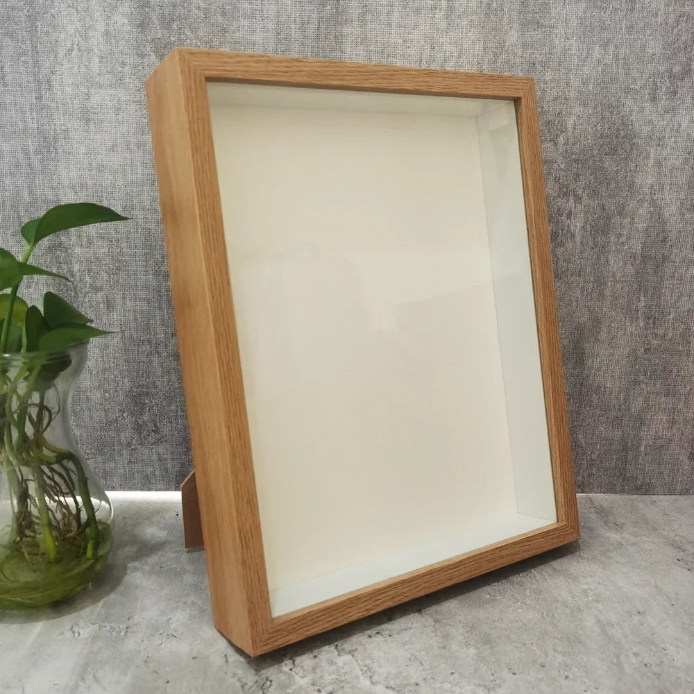 3cm Deep Wooden Shadow Box Frame, Modern 3D Display Case for Photos, Dried Flowers, Badges and Handicrafts - product view 1