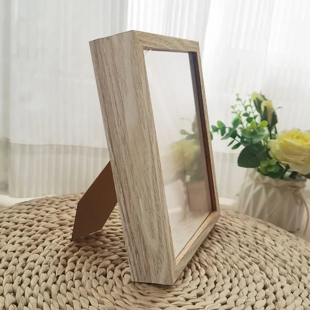 3cm Deep Wooden Shadow Box Frame, Modern 3D Display Case for Photos, Dried Flowers, Badges and Handicrafts - product view 3