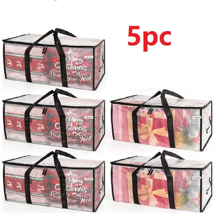 Foldable Quilt Storage Bags with Reinforced Handles, Zippered PE Moving Totes for Clothes, Bedding and Home Organization - product view 2