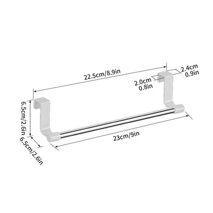 Over Door Towel Rack, Stainless Steel Hanging Bar with No-Tool Installation, 23 cm or 36 cm for Kitchen and Bathroom - product view 2