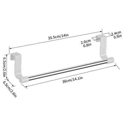 Over Door Towel Rack, Stainless Steel Hanging Bar with No-Tool Installation, 23 cm or 36 cm for Kitchen and Bathroom - product view 4