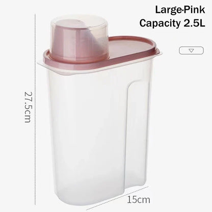 Sealed Pet Food Storage Container, Durable Plastic, Measuring Cup Lid, Rectangular Design, Small and Large Options - product view 2