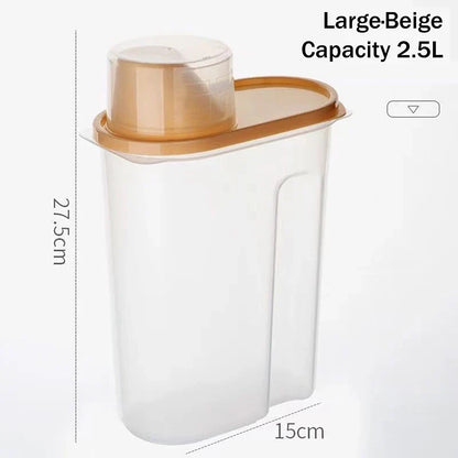 Sealed Pet Food Storage Container, Durable Plastic, Measuring Cup Lid, Rectangular Design, Small and Large Options - product view 3