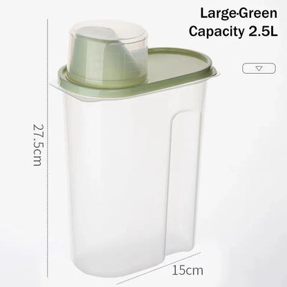 Sealed Pet Food Storage Container, Durable Plastic, Measuring Cup Lid, Rectangular Design, Small and Large Options - product view 4