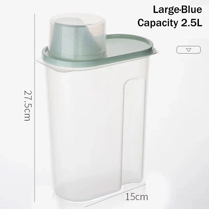 Sealed Pet Food Storage Container, Durable Plastic, Measuring Cup Lid, Rectangular Design, Small and Large Options - product view 5