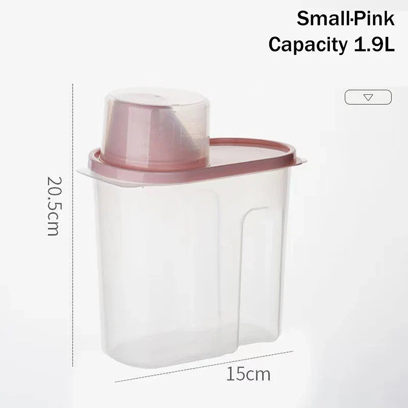 Sealed Pet Food Storage Container, Durable Plastic, Measuring Cup Lid, Rectangular Design, Small and Large Options - product view 6
