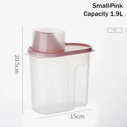 Sealed Pet Food Storage Container, Durable Plastic, Measuring Cup Lid, Rectangular Design, Small and Large Options - product view 6