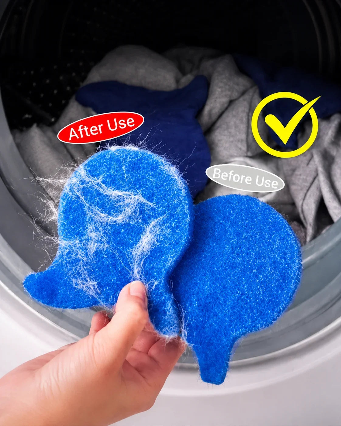 Reusable Pet Hair Remover for Laundry, Washing Machine Hair Catcher and Manual Lint Pad for Clothes, Sofa and Car Seats - product view 4