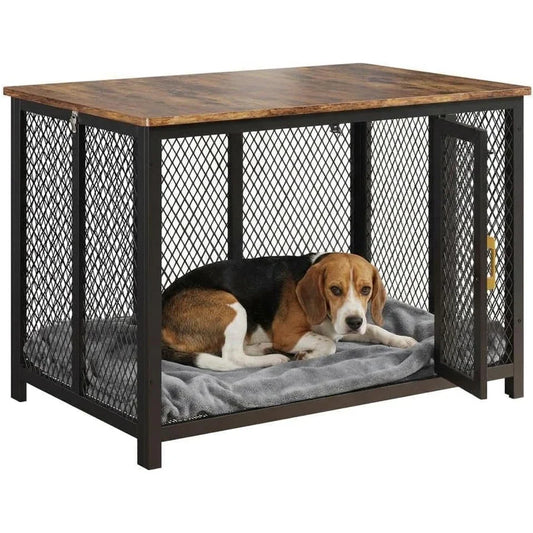 Iron Dog Crate, 120 x 82.5 x 78 cm, Double-Door Indoor Kennel with Exterior Access for Dogs up to 100 kg - product view 1