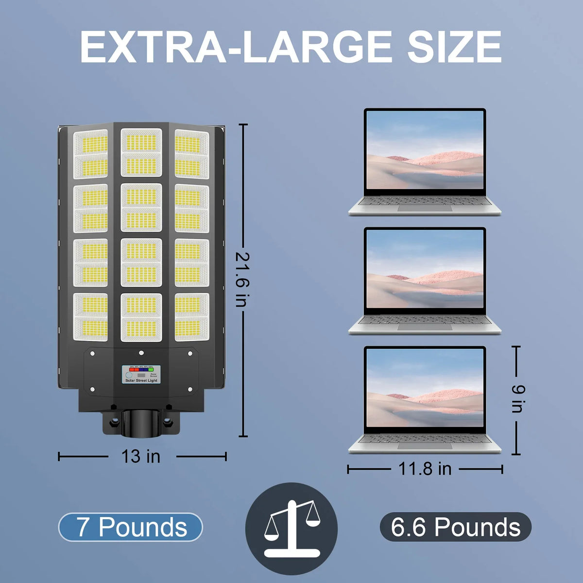 Solar Motion Sensor Driveway Light, 768 LED, Automatic Dimming, Remote Control, ABS Body for Garden, Patio and Garage - product view 2