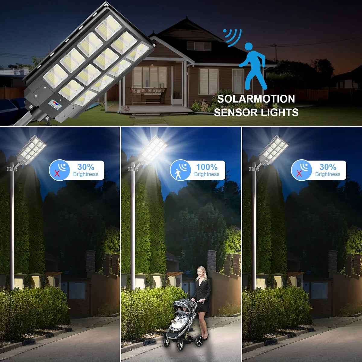 Solar Motion Sensor Driveway Light, 768 LED, Automatic Dimming, Remote Control, ABS Body for Garden, Patio and Garage - product view 6