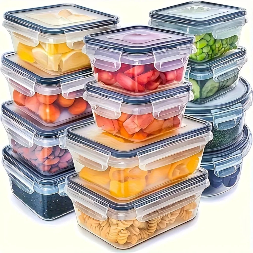 BPA-Free Snack Containers, 8-Piece Airtight Storage Set with Locking Lids, Microwave and Freezer Safe PP Plastic - product view 2