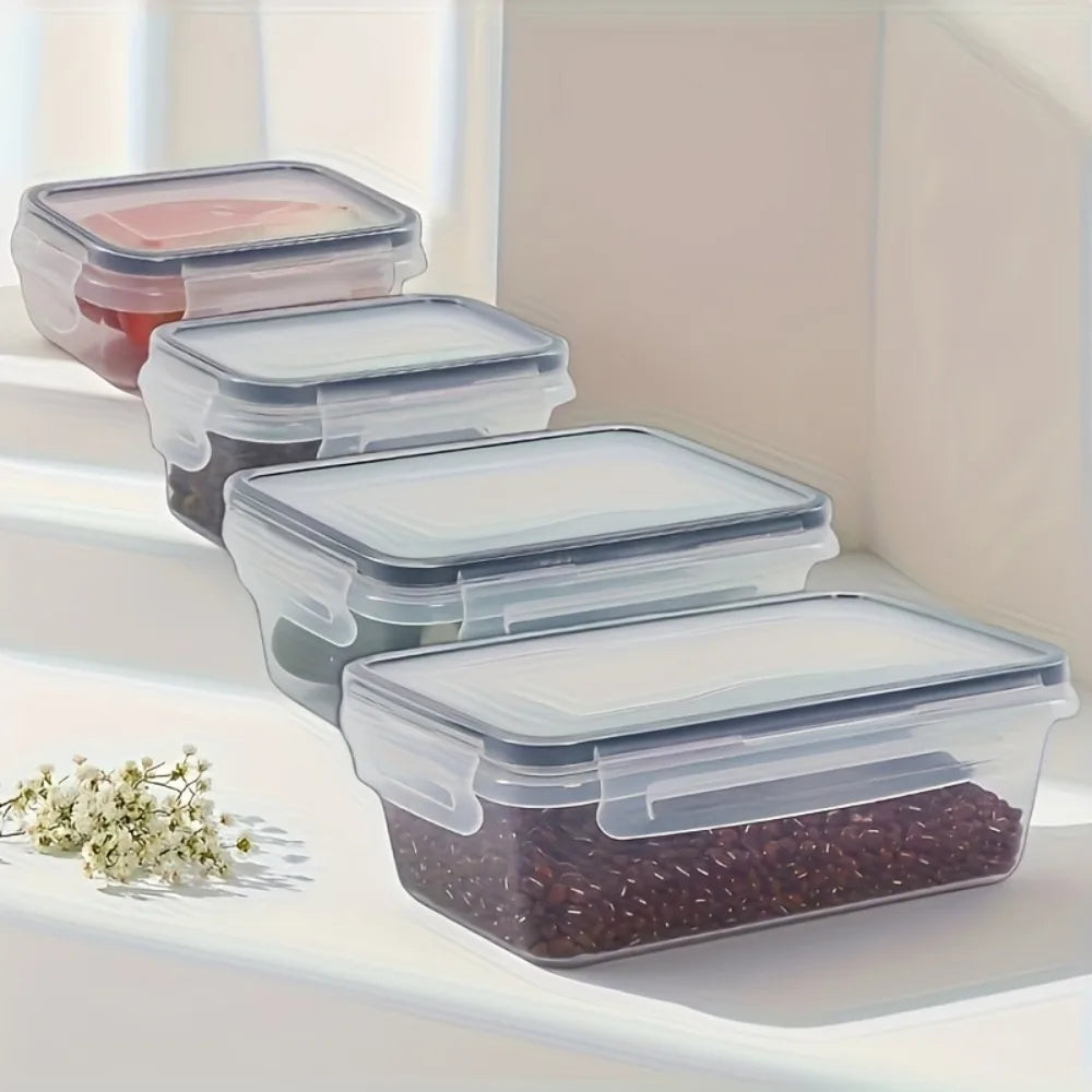 BPA-Free Snack Containers, 8-Piece Airtight Storage Set with Locking Lids, Microwave and Freezer Safe PP Plastic - product view 3