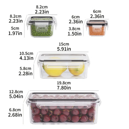BPA-Free Snack Containers, 8-Piece Airtight Storage Set with Locking Lids, Microwave and Freezer Safe PP Plastic - product view 4