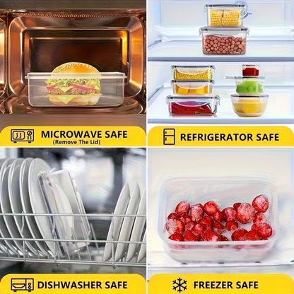 BPA-Free Snack Containers, 8-Piece Airtight Storage Set with Locking Lids, Microwave and Freezer Safe PP Plastic - product view 5