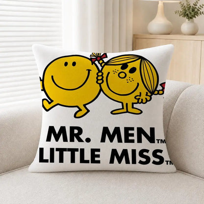 Mr. Men and Little Miss Plush Cushion Cover, Printed 100% Polyester Throw Pillowcase in 30 to 60 cm Sizes - product view 5